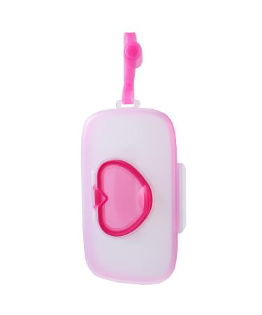 1pcs Portable Wet Wipe Container Baby Wipe Dispenser Refillable Baby Wipe Holder Diaper Wipe Case for Travel Home Office Cars Pink