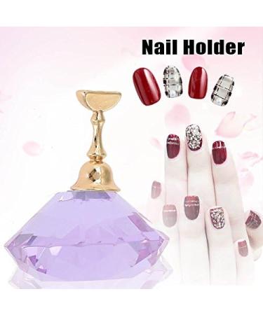 Sonew Nail Holder Nail Art Display Stand Crystal Alloy Nail Tips Stand Holders Magnetic Manicure Nails Salon Tool 3 Colors(Purple) - Buy Online on GoSupps.com
