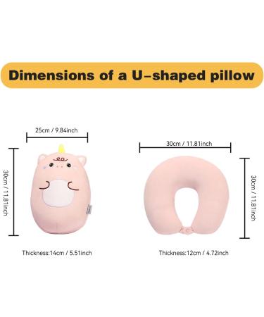 JOYRAVO 2-in-1 Kids Travel Pillow - Unicorn Pink Plushie for Ultimate Comfort on Airplanes, Trains, and Buses - Buy Online on GoSupps.com