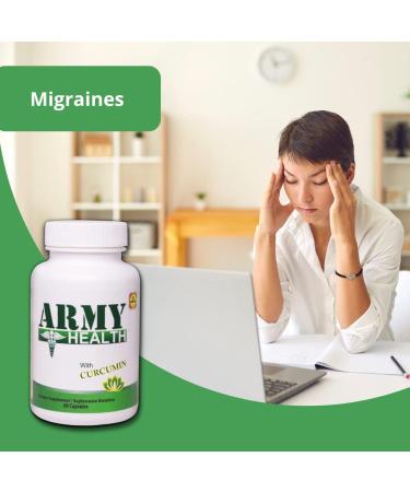 ARMY HEALTH Turmeric Curcumin Supplement Capsules - Extra Strength Turmeric with Ginger Root & Boswellia Serrata Extract - Herbal Formula Joint & Muscle Relief Support for Men & Women - 60 Capsules - Buy Online on GoSupps.com