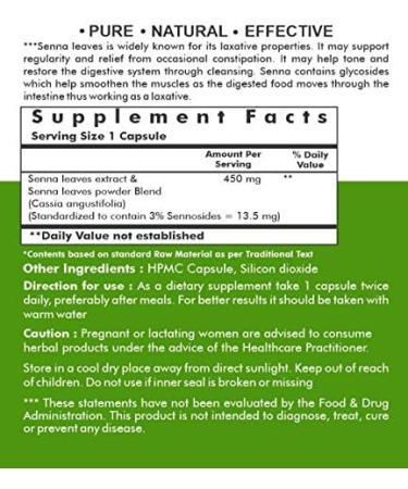 Uplift Senna Capsules 120 Count - Natural Laxative for Occasional Constipation | Herbal Supplement for Healthy Digestion and Vascular Health - Buy Online on GoSupps.com