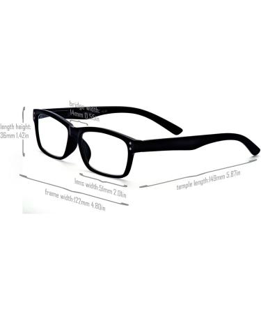 ALWAYSUV 4 Pack Black Spring Hinge Reading Glasses - Classic 2.0 Diopter Visual Aids for Men & Women | International Shipping Available - Buy Online on GoSupps.com