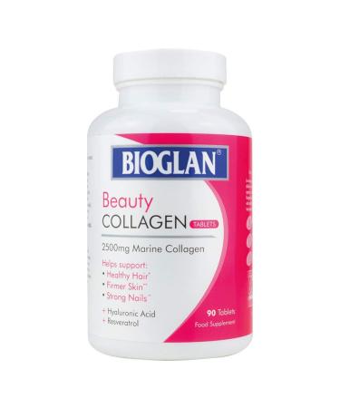 Bioglan Collagen Tablets | 2500mg | Hydrolysed Marine Collagen |Hyaluronic Acid | Resveratrol | Biotin | Selenium & Vitamin C | 90 Tablets