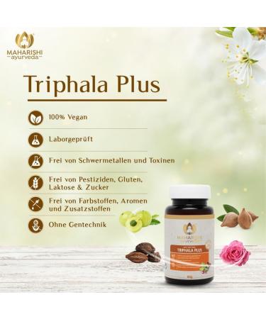 Maharishi Ayurveda Triphala Plus 985mg - 250 Tablets | Natural Dietary Supplements with Ayurvedic Plant Parts | International Shipping Available - Buy Online on GoSupps.com