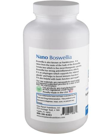 One Planet Nutrition Nano Brain 500 mg Capsules (120 Count) - Synergistic Blend of Bacopa Curcumin Boswellia & Ginkgo - Enhances Mental Clarity & Memory - Non-GMO Vegan Gluten Free - Buy Online on GoSupps.com