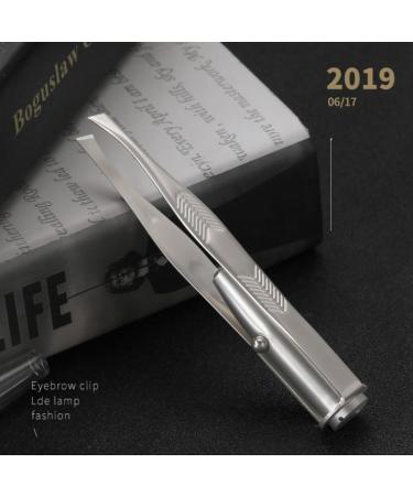 Eyebrow Hair Removal LED Eyebrow Tweezer Portable Stainless Steel Eyebrow Clip with Light Makeup Tools - Buy Online on GoSupps.com