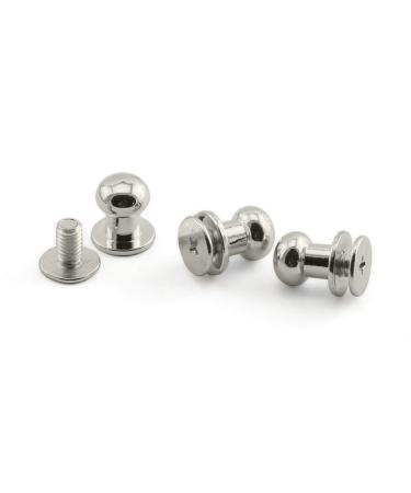 ZRM&E 15PCS 6mm Round Head Button Screwback Screw Stud Spot Rivet for Leather Craft Bag Belt Handbag DIY Decoration Accessories (Silver) silver 6mm