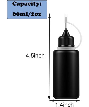 2oz Black Needle Tip Glue Bottle with Funnel - 12 Pcs for DIY Crafts & More - Buy Online on GoSupps.com