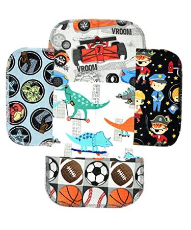 Set of 5 All Things Boy 1 Ply Printed Flannel 8x8 Inch Little Wipes - Buy Online on GoSupps.com