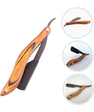 Minkissy Stainless Steel Men's Razor Set - 4-Piece Folding Shaving Kit with Wooden Handle | Rustproof Razor & Wrinkle Knife Holder - Buy Online on GoSupps.com