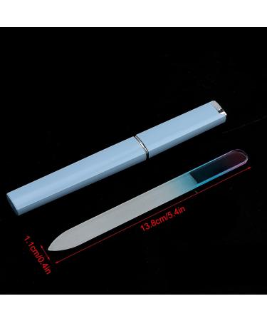 Glass Nail Polisher Decorative Nail File with Moderate Thickness Pedicure Manicure Shaping File for Nail Sanding Polishing(Blue Box) - Buy Online on GoSupps.com