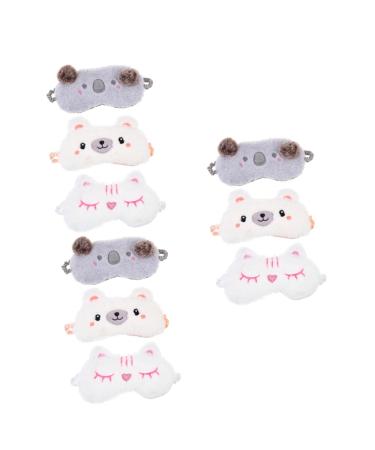 FOMIYES 9 Pcs Plush Eye Mask Sleeping Eye 3D Blackout Eye Cover Sleep Eye Patches Night Mask Light Faux Eye Patch Satin Eye Blindfold Lovely Shading Blindfolds Goggles Cotton Girl at Night