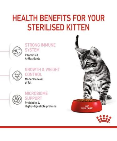 Royal Canin Kitten Sterilised Complete Dry Cat Food 2 x 400g - Buy Online on GoSupps.com