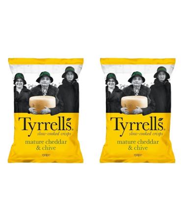 Tyrrells slow-cooked crisps Cheddar & Chive (1 x 150 g) (Pack of 2) Cheddar & Chive 150 g (Pack of 2)