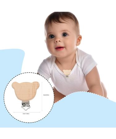 Schnuller Clip Set - 4 Wooden Animal Pacifier Clips | Baby & Children's Accessories - Buy Online on GoSupps.com