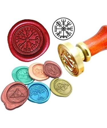 Kooer Viking Rune Vegvisir Wax Seal Stamp Custom Viking Rune Sealing Wax Stamp Vegvisir Wax Stamp Custom Wedding Invitation 6pcs Set - Buy Online on GoSupps.com