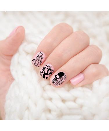 Halloween Nail Stamping Plate Set - Skull, Bat, Witch, Spider, Pumpkin, Blood Design - Buy Online on GoSupps.com