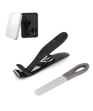 Nail Clippers for Thick Nails German Professional Toe Nail Cutter with Catcher Ultra Sharp Stainless Steel Toenail Clipper Set for Men Women Elderly Seniors Strong Heavy Duty for Thick Toenails