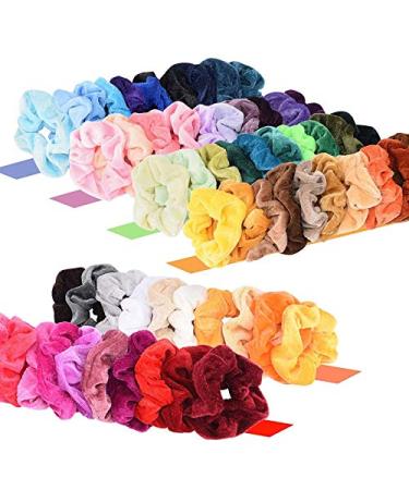 60 Velvet Hair Scrunchies Set with Gift Bags - Women's & Girls' Hair Accessories - Holiday Gift - Buy Online on GoSupps.com