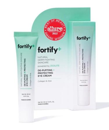 Fortify Natural Skincare - Eye Cream - De-Puffing + Protecting | Helps Protect  Hydrate  & Refresh | Clean Beauty | Made in Korea - 30ML