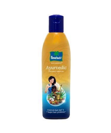 Parachute Advansed Ayurvedic Coconut Hair Oil with Basil (Tulsi) Aloe vera Flax seed Gooseberry (Amla) 25 ayurvedic ingredients Controls Hair Fall Dandruff Hair thinning all hair types 180ml