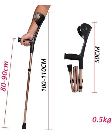 2pcs Crutch Folding Elbow Aluminum Alloy Four Folds Elbow Forearm Crutch Elbow Crutches Foldable Ultralight Aluminum Assistance with Comfy Handle Warm Life Bathing in Sunlight - Buy Online on GoSupps.com