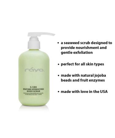 RAYA Enzyme Hydrating Body Scrub 16 oz - Cucumber Scented Exfoliating Scrub with Seaweed & Jojoba Beads | Gentle Skin Care for All Skin Types - Buy Online on GoSupps.com