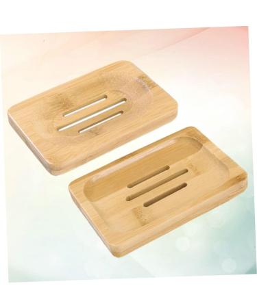 Ciieeo 4 Pcs Wooden Soap Dish Wooden Soap Rack Soap Sink Drying Holder Soap Placing Rack Soap Stand Rectangular Wood Soap Dish Wooden Soap Case Natural Wood Soap Drainer Bamboo Soap Tray - Buy Online on GoSupps.com