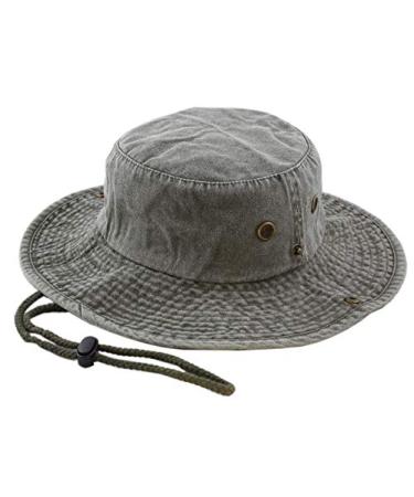 The Hat Depot Cotton Stone-Washed Safari Wide Brim Foldable Double-Sided Sun Boonie Bucket Hat Large-X-Large 3. Pigment - Olive