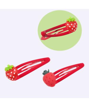 12-Pack Cute Strawberry Alligator Hair Clips for Girls - Fruit Hair Accessories - Buy Online on GoSupps.com