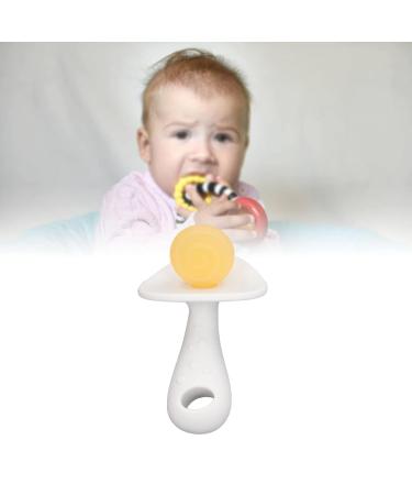 Baby Teether Stick for Newborns | Textured Handle | Large Candy Shape | Boilable | Sensory Development Toy | 6-12 Months (Yellow White) - Buy Online on GoSupps.com