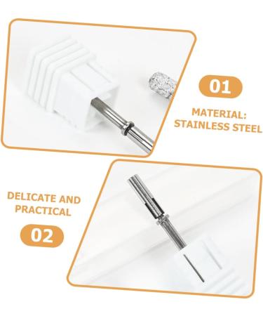 Healeved Nail Shank Stainless steel Bitstock replacement head polisher nail bits manicure sanding heads Nail flakes nail drill bits polishing head supplies manicure nail art tools portable - Buy Online on GoSupps.com