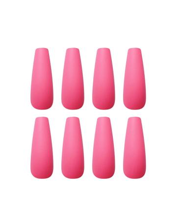 Bufenia Matt Pure Colorful Press On Ballerina Nails - 24 Coffin Full Cover Artificial Nails for Women & Girls (Pink) - Buy Online on GoSupps.com