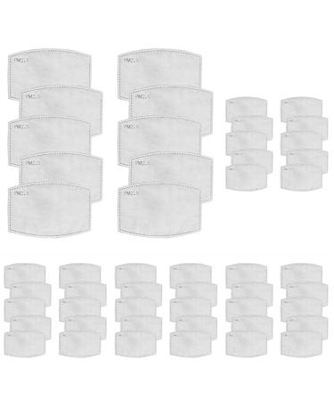 Safe-Mate (50 Pack) PM 2.5 Carbon Filter Replacement Inserts for Adult Cloth Masks (S/M) (L/XL) - 5 Layer Filters 10 Pack - Filters Replacement Adult - Filter (Pack of 5)