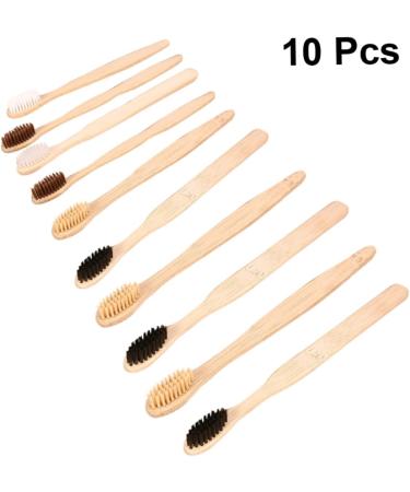Minkissy 10-Pack Hotel Travel Toothbrush Set | Biodegradable Organic Bamboo Toothbrushes | Eco-Friendly Oral Hygiene Accessories - Buy Online on GoSupps.com
