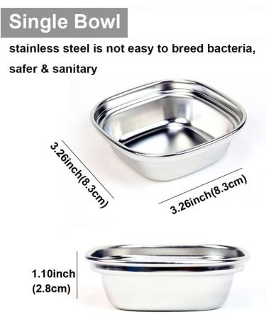 HanryDong Small Animal Stainless Steel Bowl 4 in 1 Hamster Feeder for Water and Food Cage Pet Small Dish for Rabbit/Guinea Pig/Hedgehog/Mice/Chinchilla/Kitten (4 in 1 bowl) - Buy Online on GoSupps.com