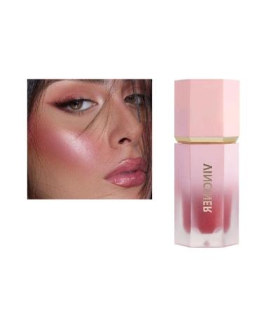 Soft Gel-Cream Blush Liquid Blush for Cheeks Lightweight Long-Wearing Smudge-Proof Natural-Looking Liquid Blush Makeup