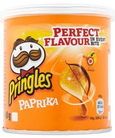  Pringles Pringles | Paprika Savoury Snack | Paprika Flavoured Salted Crisps in a Tin - 12 x 40g - Buy Online on GoSupps.com