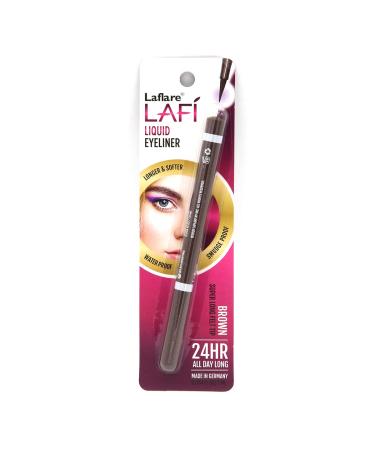 Laflare LAFI Liquid Eyeliner  Super Long Felt Tip  Long-Lasting Makeup  Waterproof & Smudgeproof  All Day Long Eye Liner (Brown)