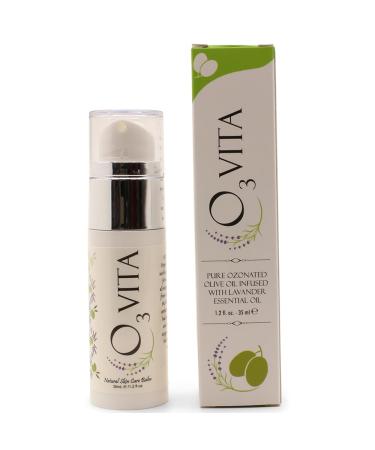 O3 Vita Ozonated Oil Blend 1.2 oz Extra Virgin Olive Oil and Lavender Essential Oil for Dry or Damged Skin