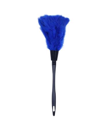 Rosrrtlm 1pc Fashion Turkey Feather Duster with Black Plastic Handle Cleaning Tool(blue) 35cm