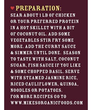 MIKE'S Organic Red Thai Curry Sauce | Vegan, Dairy-Free, Organic | 6x8.8oz Pouches - Buy Online on GoSupps.com