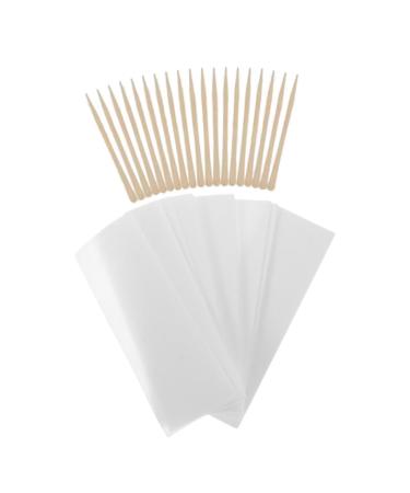 PACKOVE Bandes De Cire D pilatoires Jetables Pour Femmes 100 Pi ces 100 Lingettes En Tissu Non Tiss Avec B tonnets En Bois 88 Mm T te Plate pilation Visage Corps Bikini Usage Salon Et Domicile