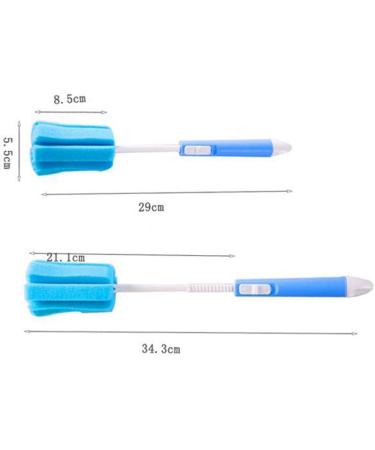 3PCS Adjustable Sponge Cleaning Brush Cleaner with Plastic Long Handle and Hanging Hole Cup Feeding Bottle Scrubber Washing Cleaning Brushes for Coffee Glasses Pot Milk Cup Mugs Winebottle Baby Bottles(Color Random) - Buy Online on GoSupps.com
