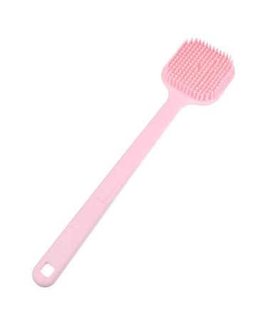 VOCOSTE Soft Silicone Bath Brush  Non-Slip Back Scrubber Shower with Long Handle for Men and Women  Pink