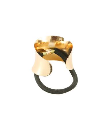 Gothic Punk Metal Hair Ties - 2 Piece Set in Golden & Silver | Elastic Hair Band Cuff Ponytail Holder for Women & Girls - Buy Online on GoSupps.com