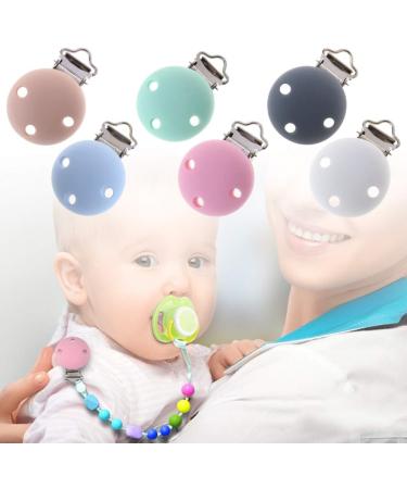 Konny Baby Schnullerkette Clip - Soft Silicone Pacifier Clip in Light Blue & Rose Pink | Baby Accessories & DIY Tools - Buy Online on GoSupps.com