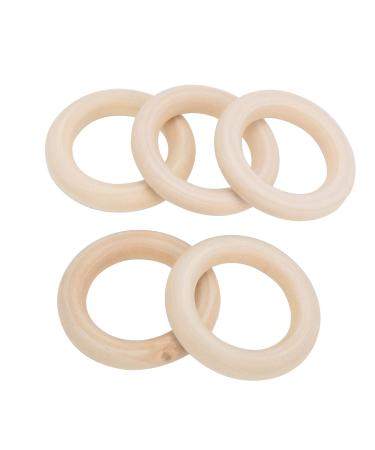 Wooden Baby Teether Washable Reusable Safe Non-Toxic Wooden Circles for Teething (50 mm)