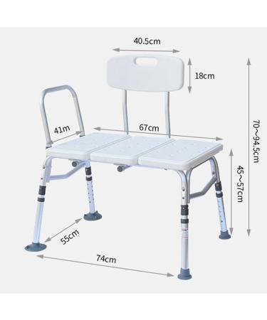 Tub Transfer Stool with Reversible Backrest Heavy Duty Tub and Shower Transfer Stool Adjustable Handicap Shower Bench for Elderly Bariatric Patients - Buy Online on GoSupps.com
