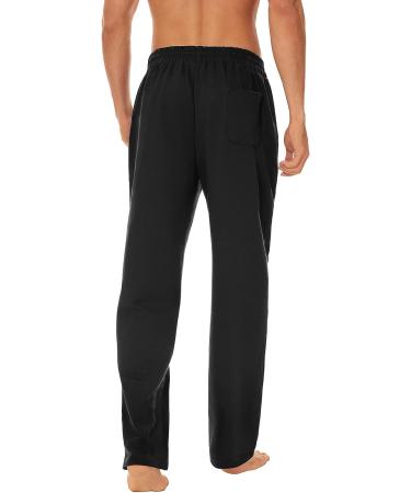 JACKETOWN Men's Cotton Yoga Pants - Black Medium | Athletic Sweatpants with Zipper Pockets - Buy Online on GoSupps.com